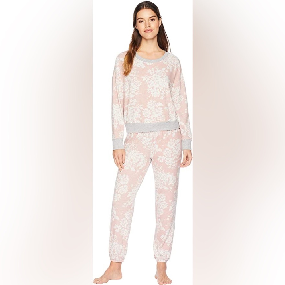 SPLENDID jogger & crewneck pink heather grey set